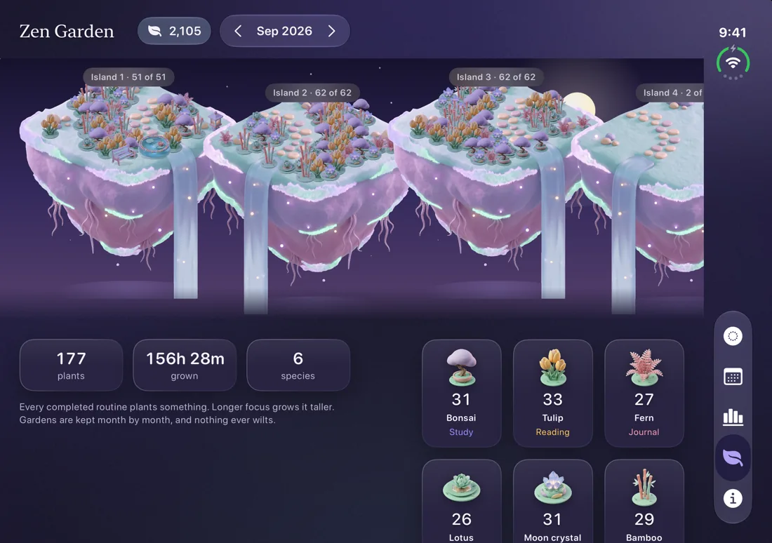 The Zen Garden panorama across both pages