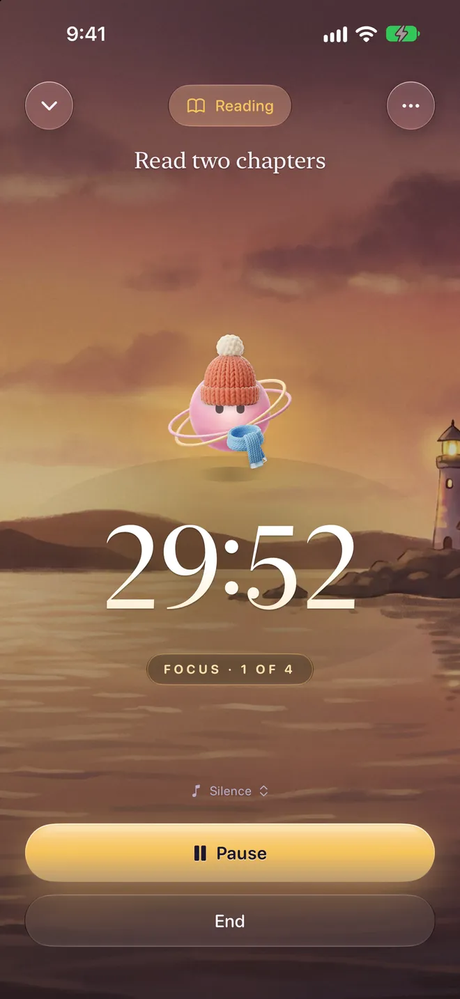 A Reading session with Orbilla and a 29:52 countdown